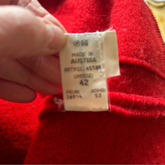 Geiger Vintage Red Boiled Wool Button Jacket Women's Size 8 - Picture 16 of 16